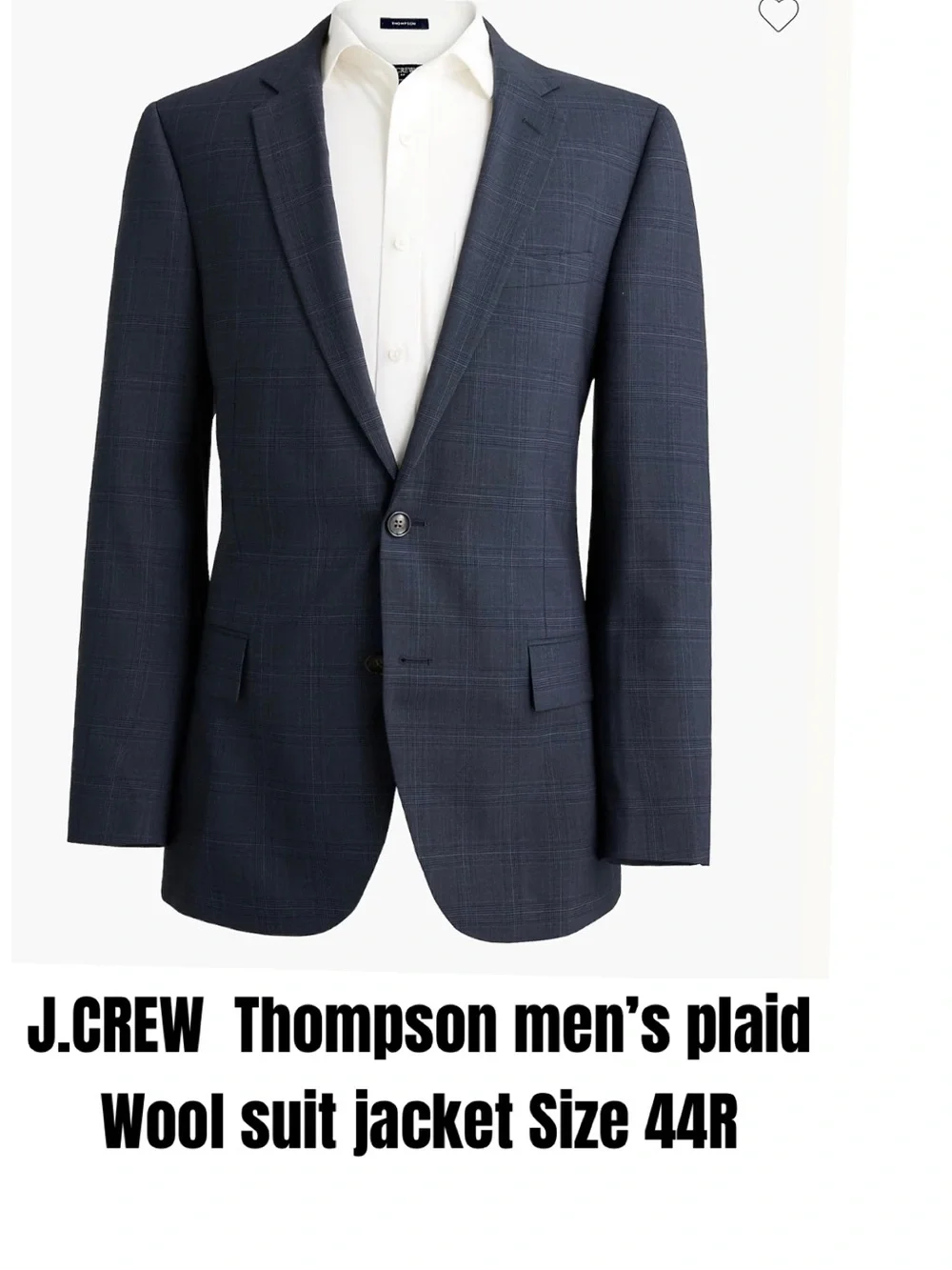 J.CREW Thompson men’s plaid Wool suit jacket Size 44R